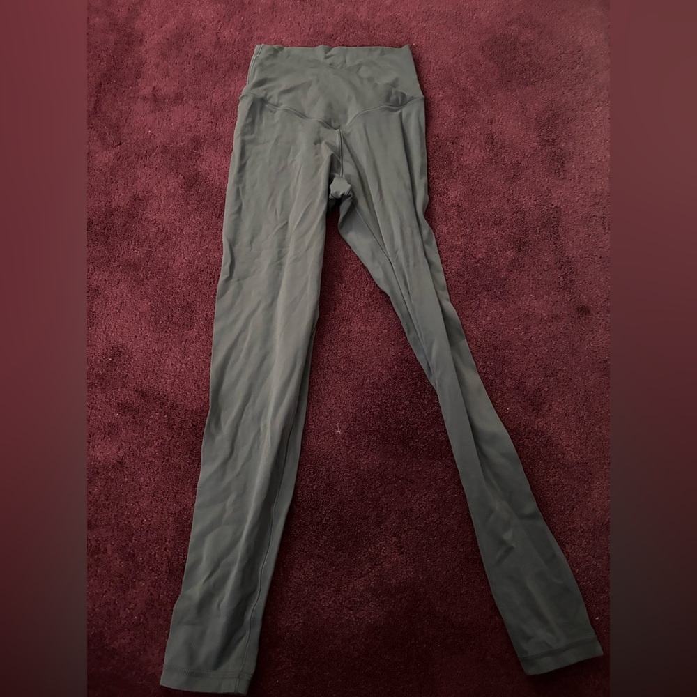 Green High Wasted Crossover Leggings